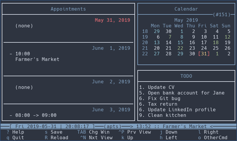 Calcurse - Calendar and Scheduling Application