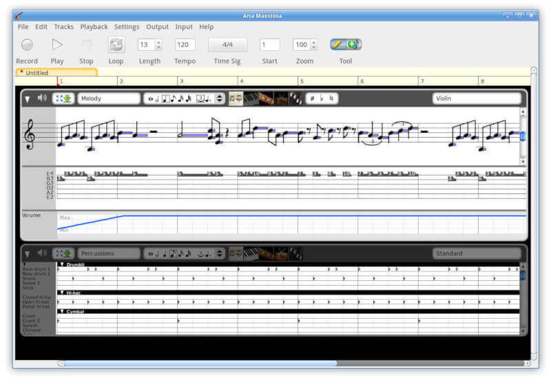 Aria Maestosa Midi Editor