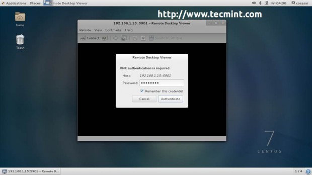 Authenticate to Remote VNC