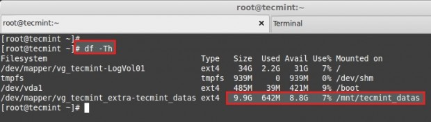 Check LVM Snapshot Space