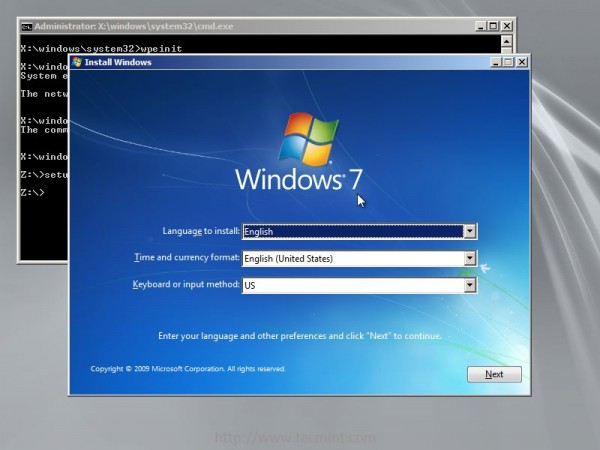 Choose Windows 7 Language