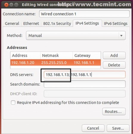 Enter Network Details