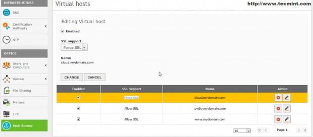 Force HTTPS on Pydio