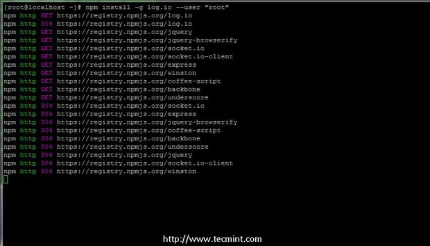 Install Log.io in CentOS