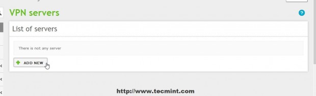 Add New VPN Server in Zentyal