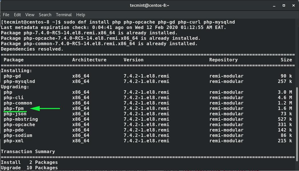 Install PHP Modules in CentOS 8