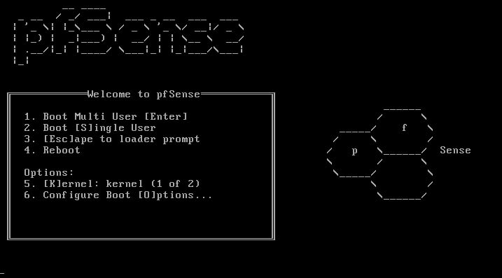 pfSense Boot Menu