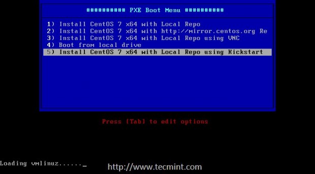 PXE Boot Menu