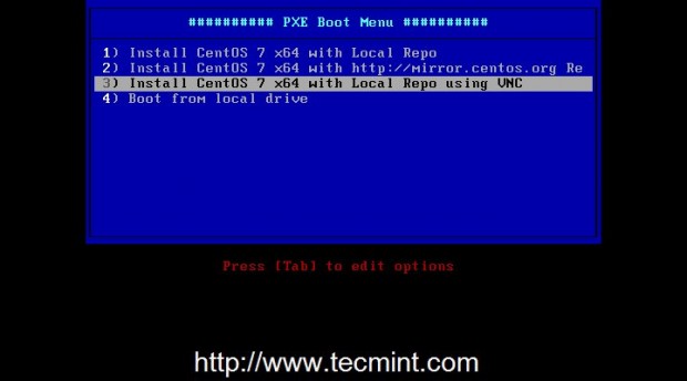 PXE Menu