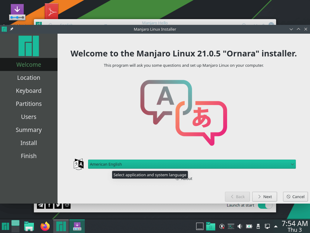 Select Manjaro Language