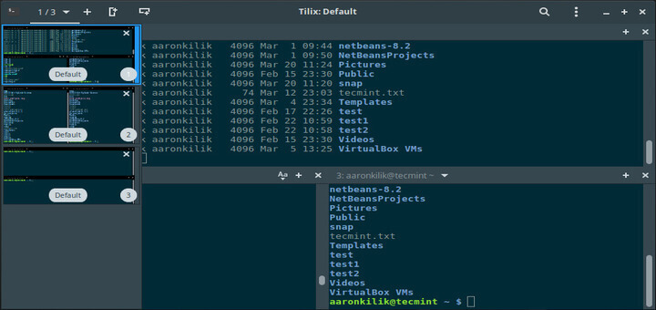 Tilix Tiling Linux Terminal Emulator