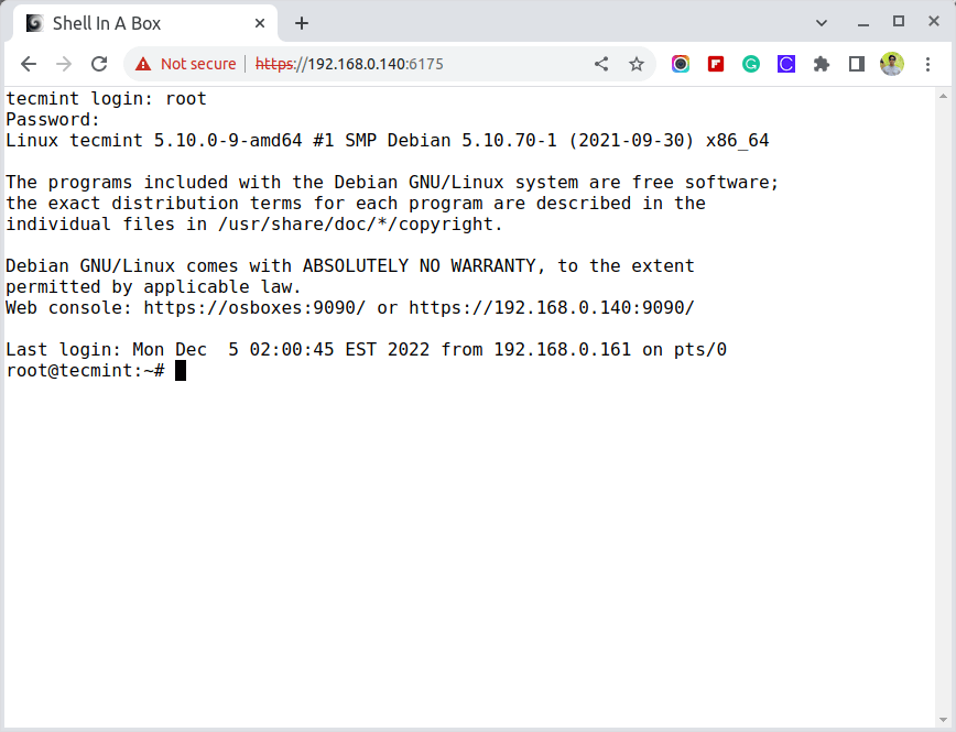 Access Linux SSH Terminal in Web Browser