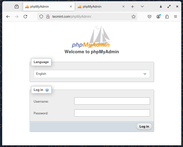 Access PhpMyAdmin in Arch Linux