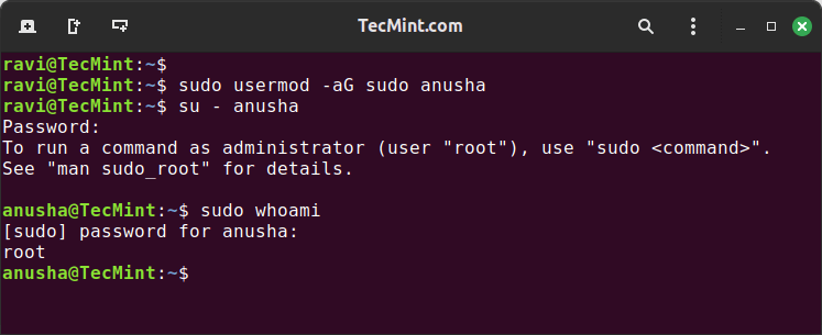 Add User to Sudo Group