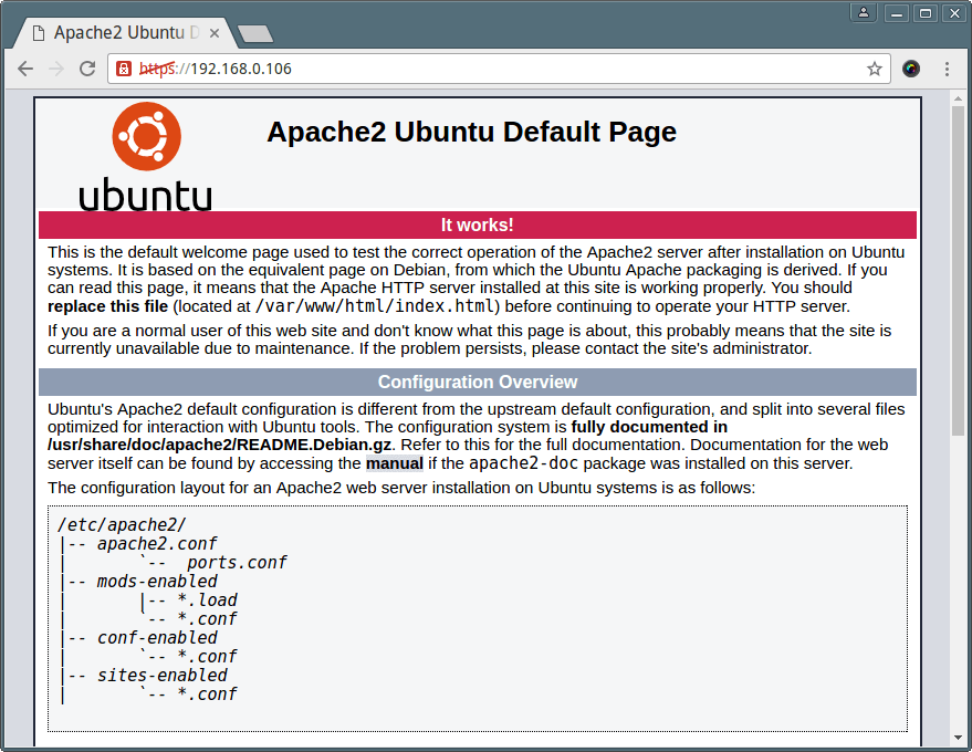 Apache HTTPS Support Enabled