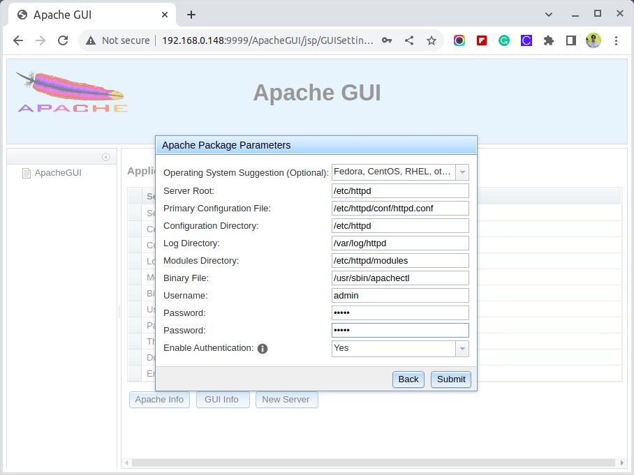 Apache Server Installation Details