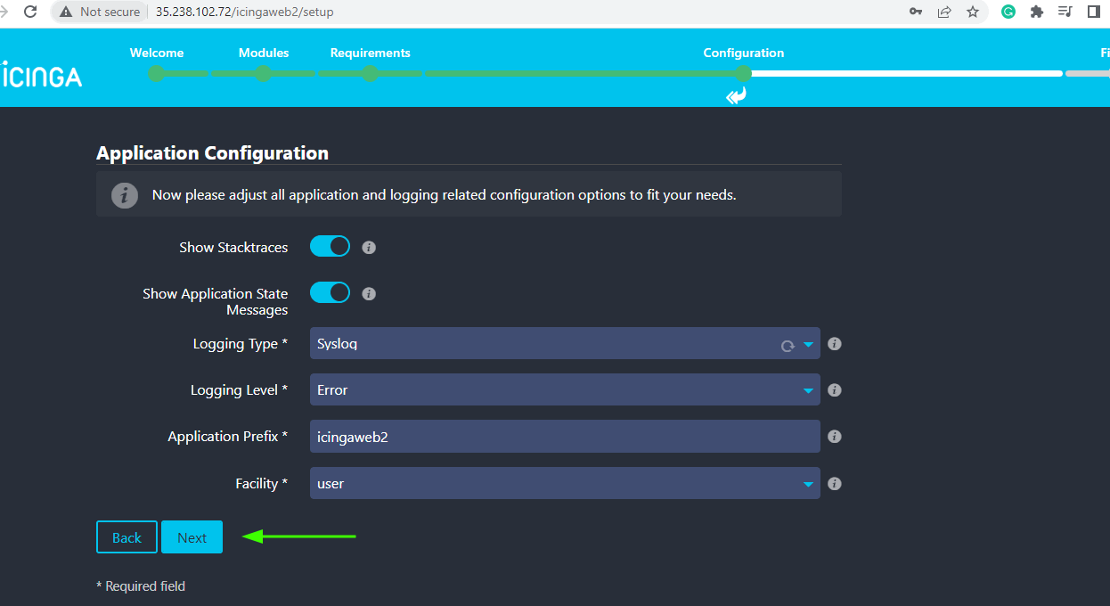 Application Configuration