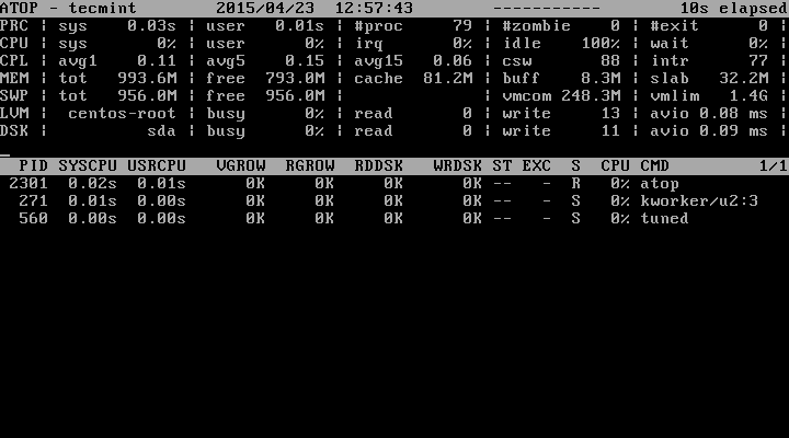 Atop System Process Monitoring