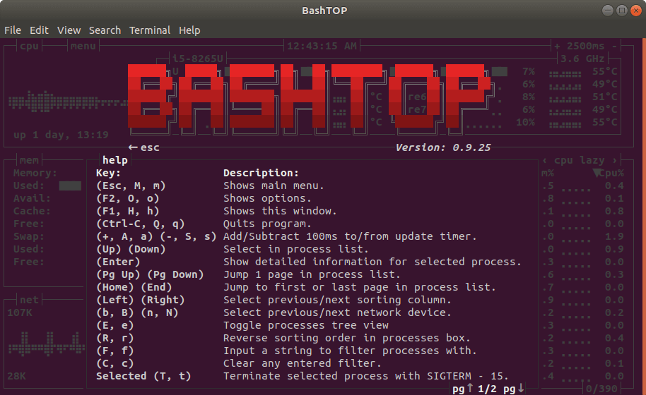 Bashtop Options