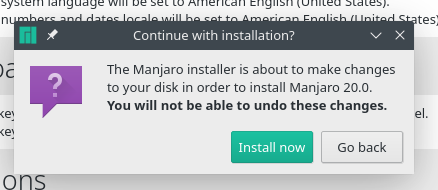 Begin Manjaro Installation