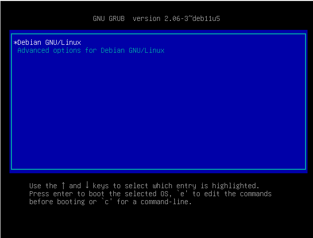 Boot Debian Linux