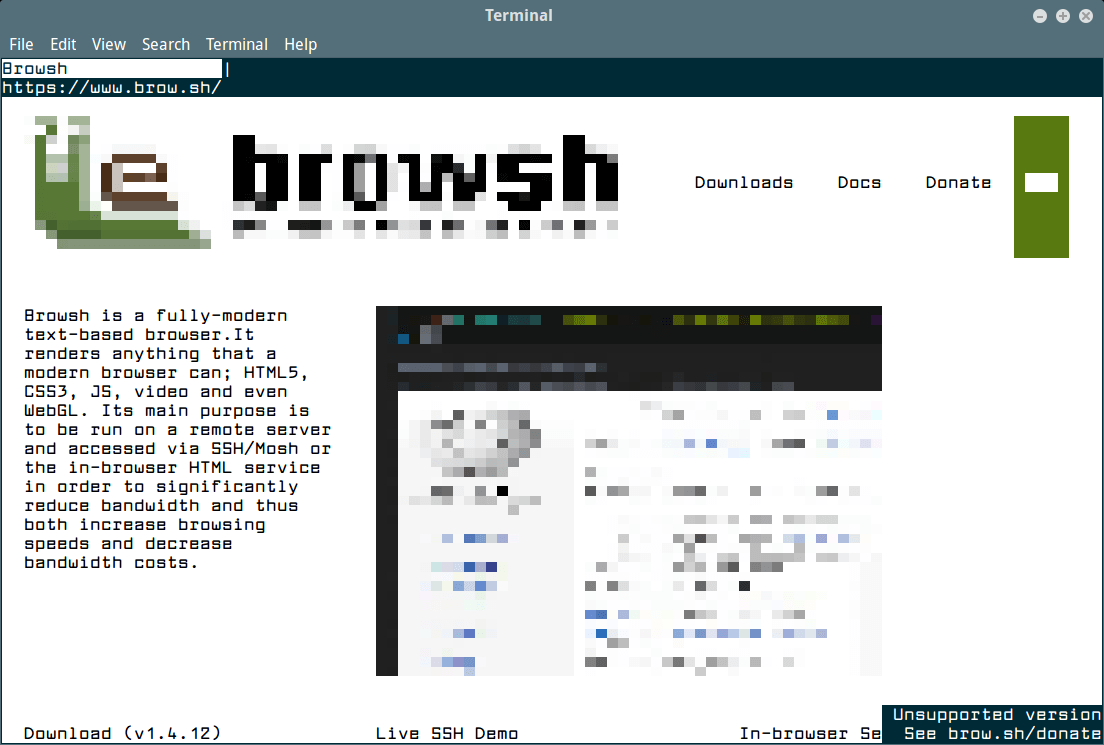 Browsh Text Browser