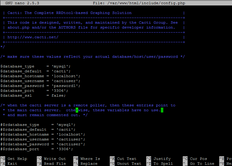 Cacti Configuration Settings