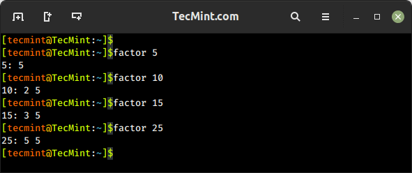 Calculates Prime Factors of Number