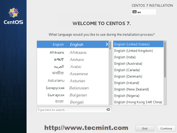 Select Installation Process Language