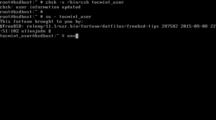 Change FreeBSD Shell