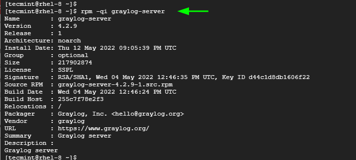 Check Graylog in RHEL