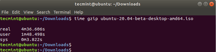 Check Gzip Compression Time