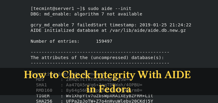 Check Integrity With AIDE in Fedora