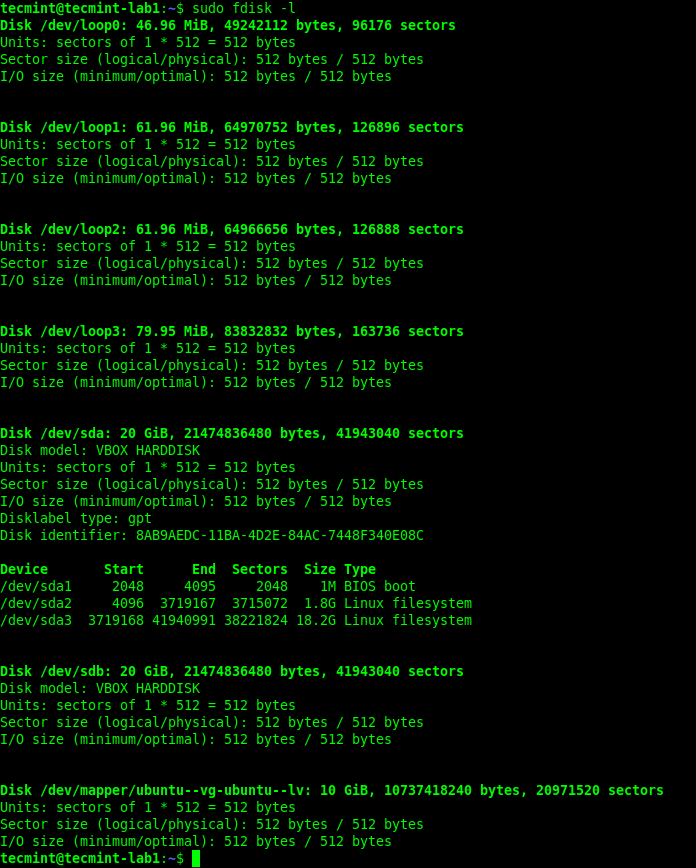 Check Linux Disk Partitions