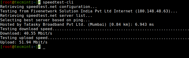 Check Linux Download and Upload Speed