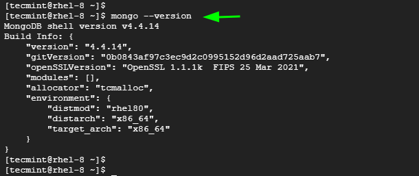 Check MongoDB in RHEL