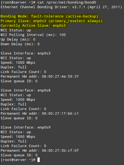 Check Network Bond as Kernel