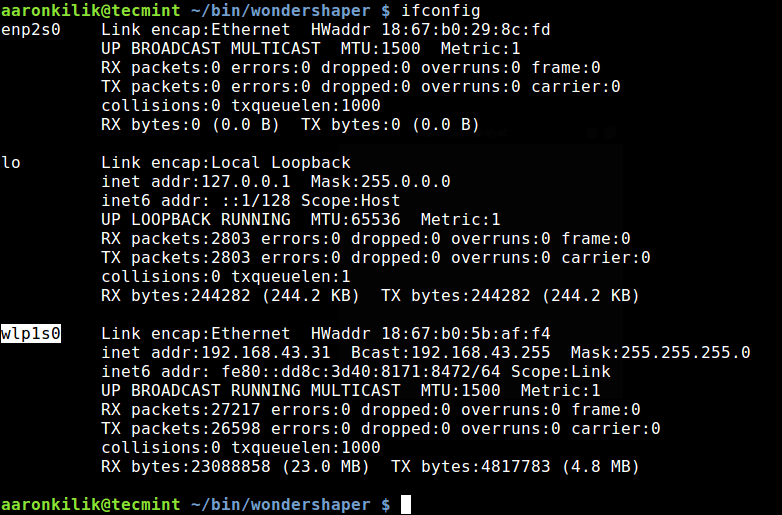 Check Network Interfaces in Linux