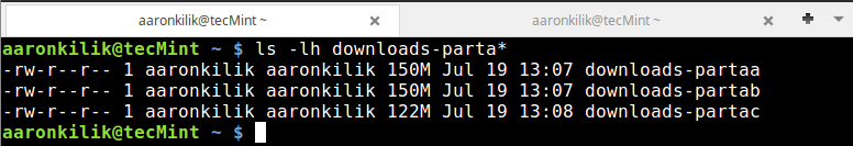 Check Parts of Tar Files