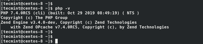 Check PHP Version in CentOS 8