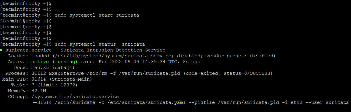 Check Suricata in RHEL