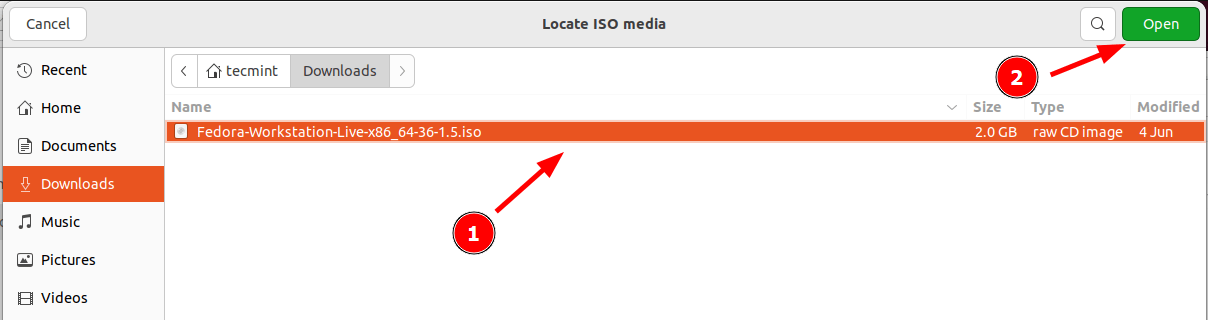 Choose OS ISO File