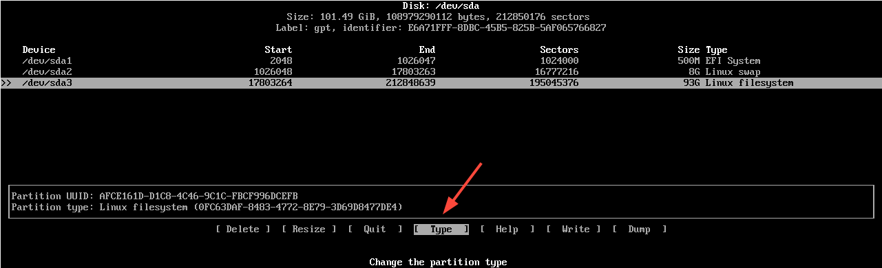 Choose Root Type