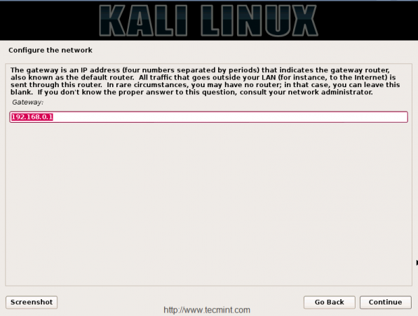 Configure Gateway Network