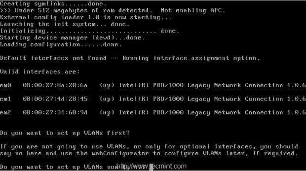 Configure Pfsense Interfaces