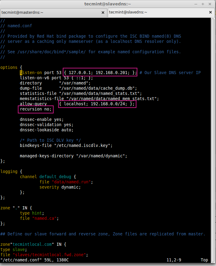 Configure Slave DNS