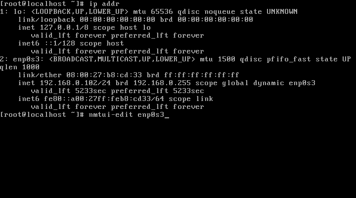 Configure Static IP Address to Network Interface