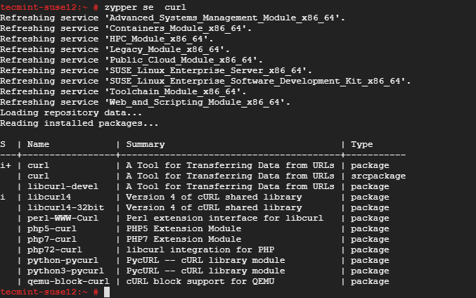 Confirm Curl Installation on OpenSUSE