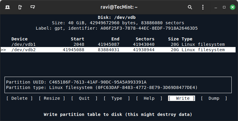 Write Partition Table to Disk