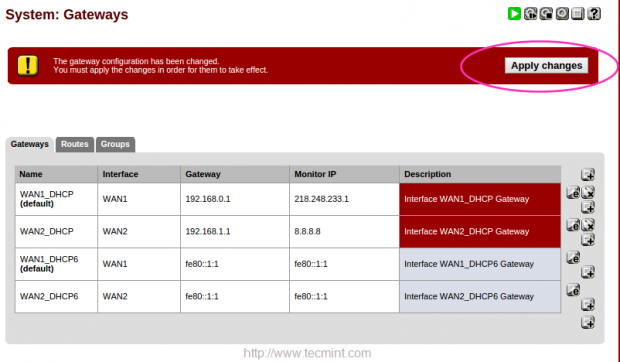 Confirm Gateways Settings